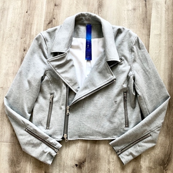 KIT AND ACE, Moto style, Crop Jacket, Heather Grey, Size 8, Very Nice Condition - Picture 8 of 14